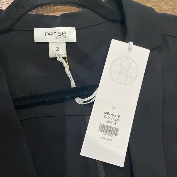 Per Se By Carlisle Black Blazer Size 2 NWT - Picture 6 of 12